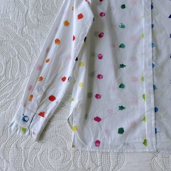 Vilagallo Multicolor Polka Dot Button Down Shirt - Picture 10 of 12